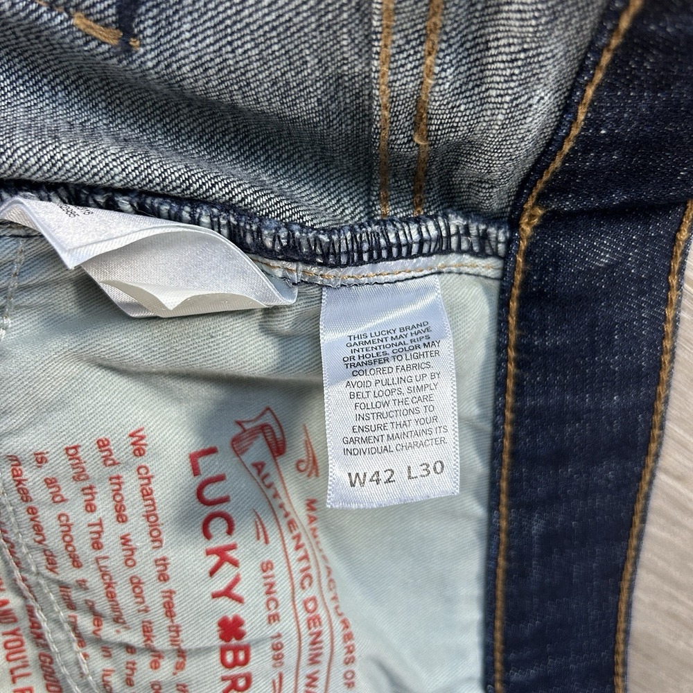 Lucky Brand 329 Classic Straight Leg 42x30(29.5) Dark Wash Denim Jeans Mens - Picture 8 of 14
